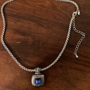 Vintage necklace with blue pendant